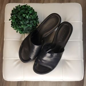 Women's Black Merona Wedge Sandals